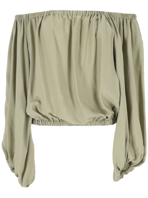 Top in misto seta verde salvia Federica Tosi | FTE24BL1300600